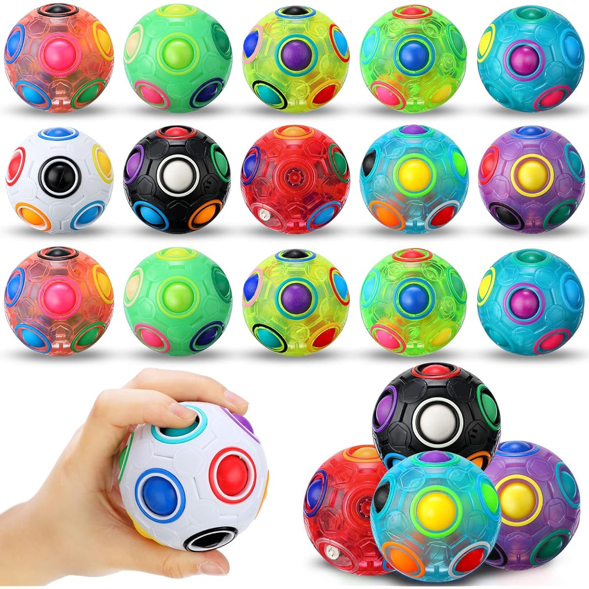 Rainbow Puzzle Balls Magic Rainbow Balls Fidget Toy Balls Stress Relief for Teens/Adults/Boys/Girls Birthday/Christmas/Christmas/Christmas/Christmas/Christmas/Christmas/Christmas/20pcs