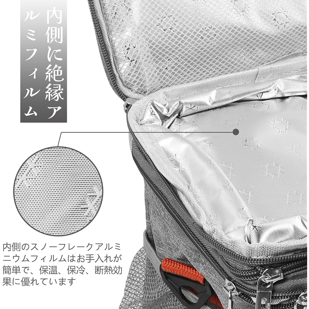 Cooler box, large capacity 17L, 3-layer insulation, thermal insulation, cold storage bag, can be folded and stored, can be carried as a handbag or shoulder bag, lunch box storage cooler bag, lightweight, waterproof, water resistant, great for picnics, sp