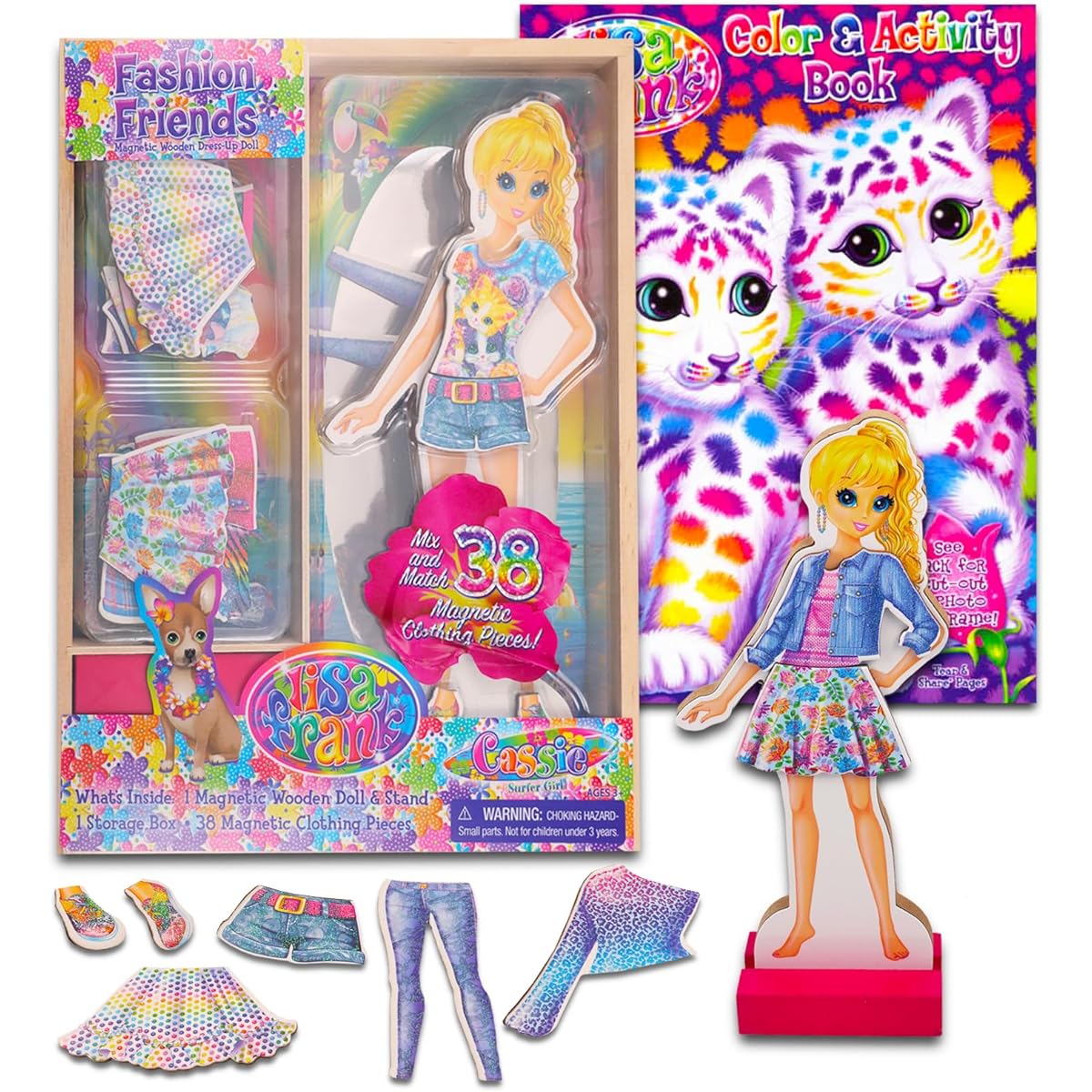 Bendon Inc. Lisa Frank Toys Activity Set - The Ultimate Lisa Frank Party Pack Includes Lisa Frank Doll, Lisa Frank Stickers Games, Puzzles, Coloring Activities for Kids and Adults