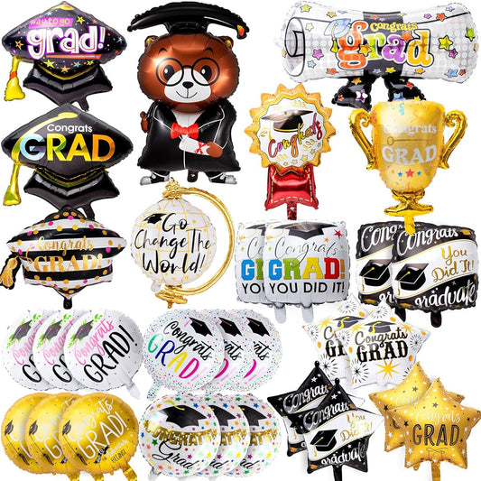 30 Pieces 2023 Graduation Balloons Graduation Party Decorations 2023 Graduation Gifts Graduates Foil Mylar Balloons College High School Party Supplies