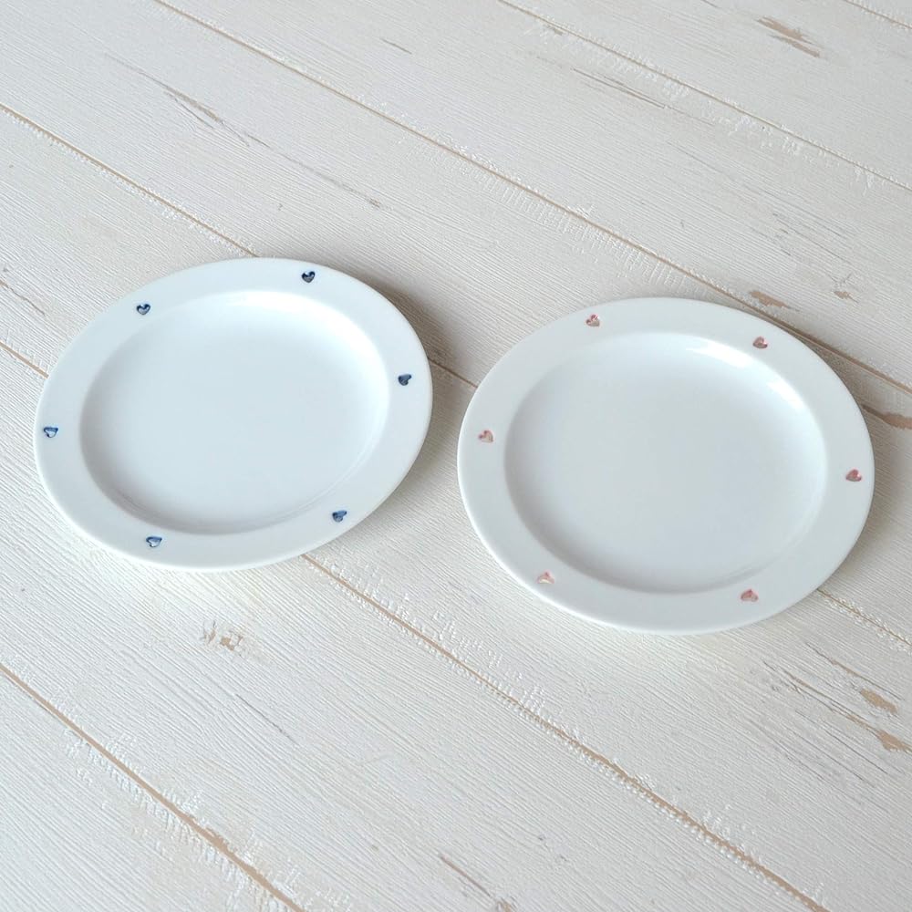 Wedding Gift Present Arita Ware Heart Shape Coffee Cup & Saucer Pair Heart in Clover Blue Red Comes with Noshi and Message Card