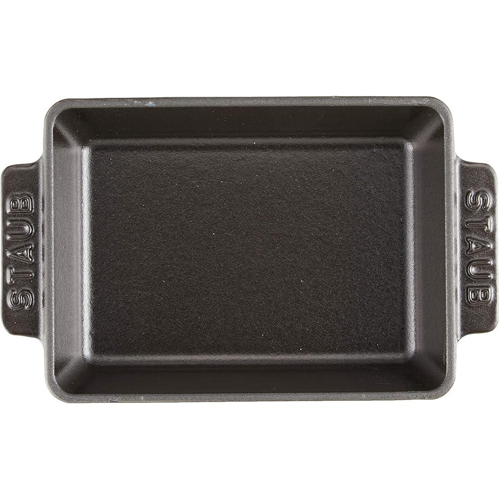 staub "Mini Rectangular Dish Black 15 x 11cm" Enamel Iron Gratin Dish [Authorized Japanese Product] Dish 40509-548