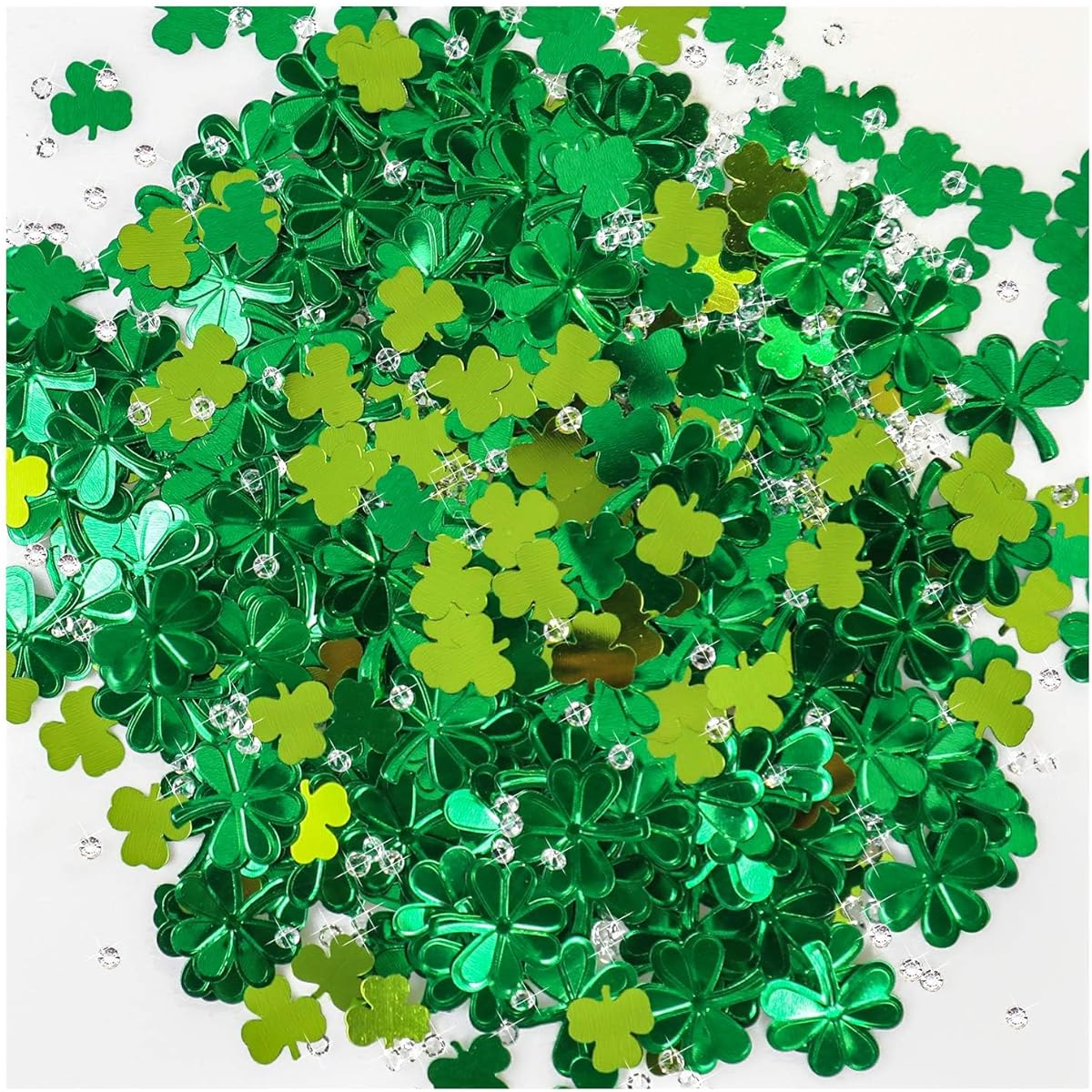 Leesgel 740pcs Shamrock Confetti, St. Patrick's Day Decorations Confetti, Shamrock Decorations St. Patrick's Day Decorations Home Clover Green Confetti