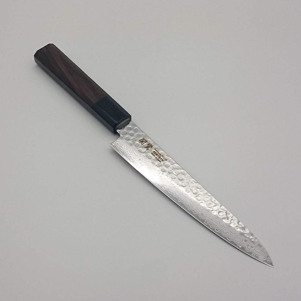 "Kanran" Seki's cutlery Petty knife 135mm Octagonal handle N series Professional high quality knife V Gold No. 10 17 layer Damascus hammer HRC59.5-60 Takefu special steel