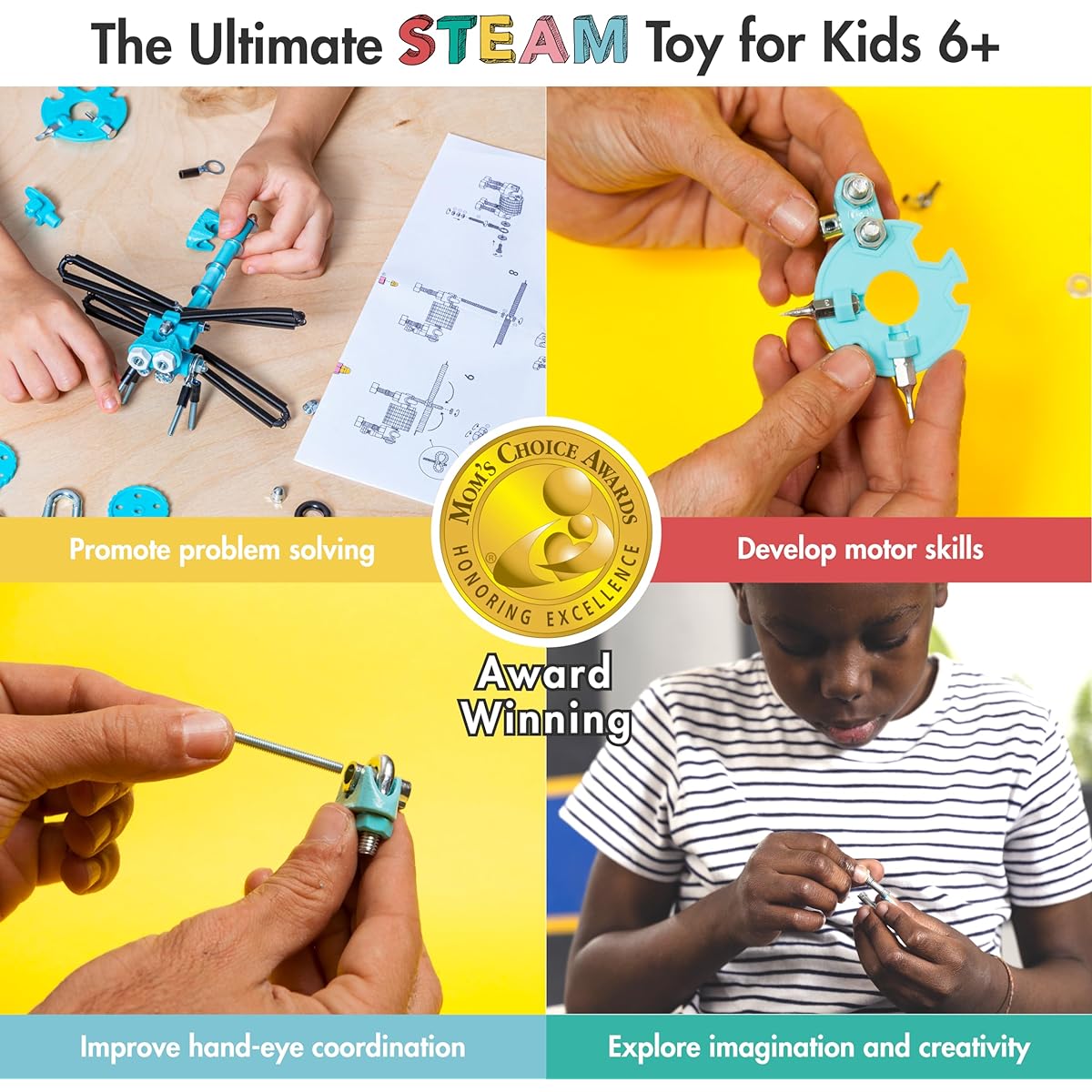 Off Bits Dragonfly Toy Erector Set Educational Build Your Own Robot Animal Stem Toys for Boys and Girls 60+ Pieces Engineering Kit Building Toy Steam Gift Ages 6+ 6 Years 7 Years 8+