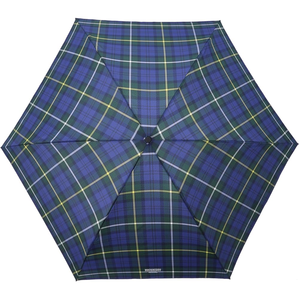 Moonbat [McIntosh Philosophy] Umbrella Folding Umbrella Ultra Light Barberella Check 10961 10968 11075 Blue