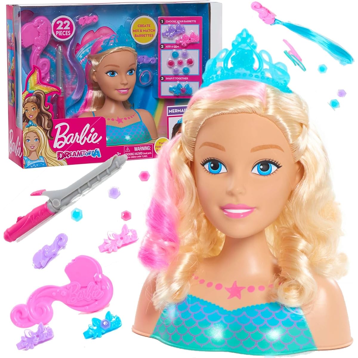 Barbie Dreamtopia Mermaid Styling Head 22 Pieces