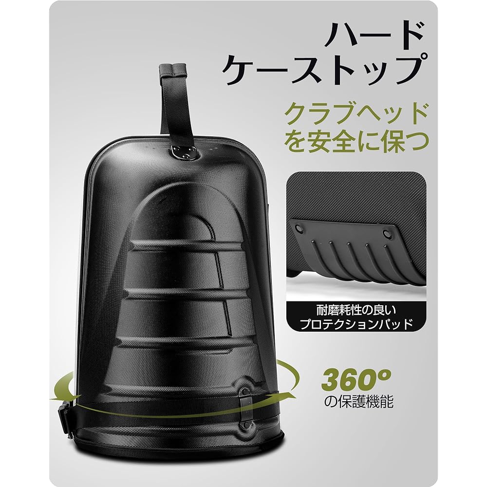 Golf bag cover [with casters/hard shell protection] Compatible with up to 9.5 inches / 48 inches OUTDOORMASTER Sturdy, lightweight golf travel cover, caddy bag, golf bag cover, lightweight, wheeled, foldable, compact, protects from rain and snow