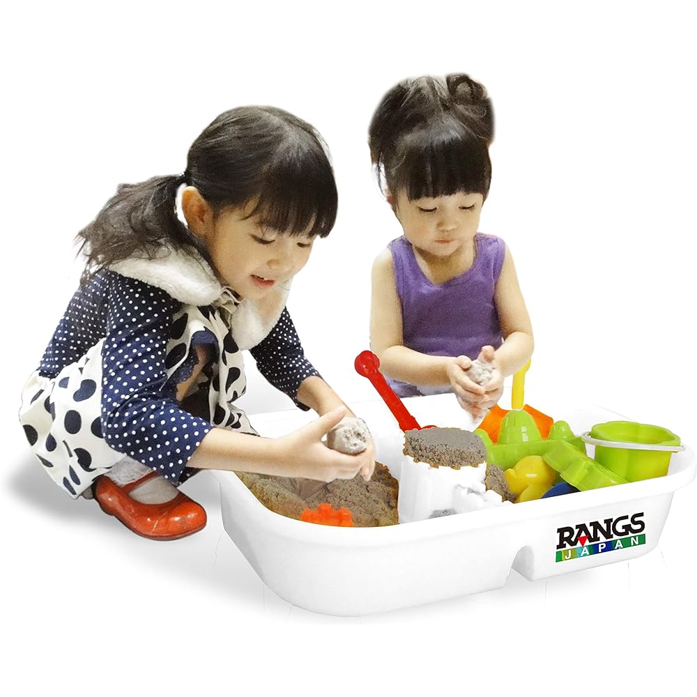 Langs Japan Indoor Sand Play Kinetic Sand 4 Piece Set 2LB & Silver & Langs Sand Table & More Kinetic Sand