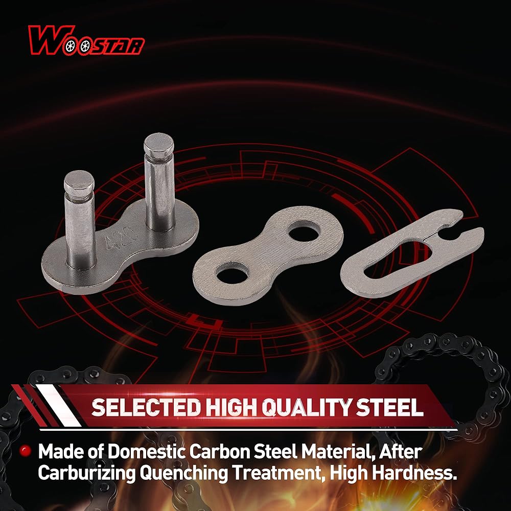 WOOSTAR 420 Chain Master Link 90cc 110cc 125cc Pit Dirt Bike ATV Quad Buggy 20 Pack