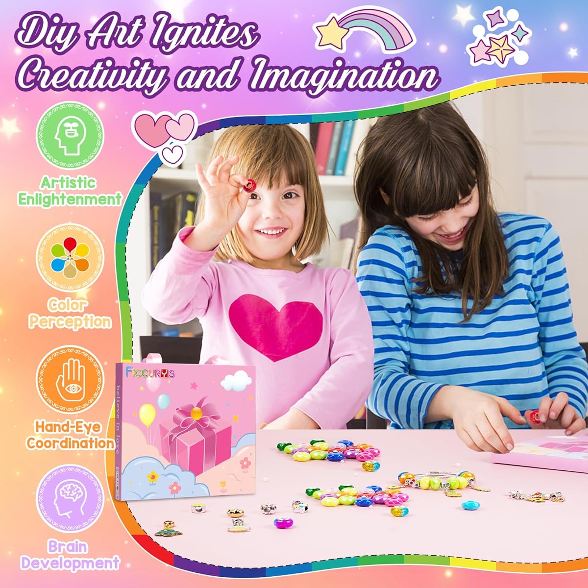 FICCURYS Girls Charm Bracelet Making Kit