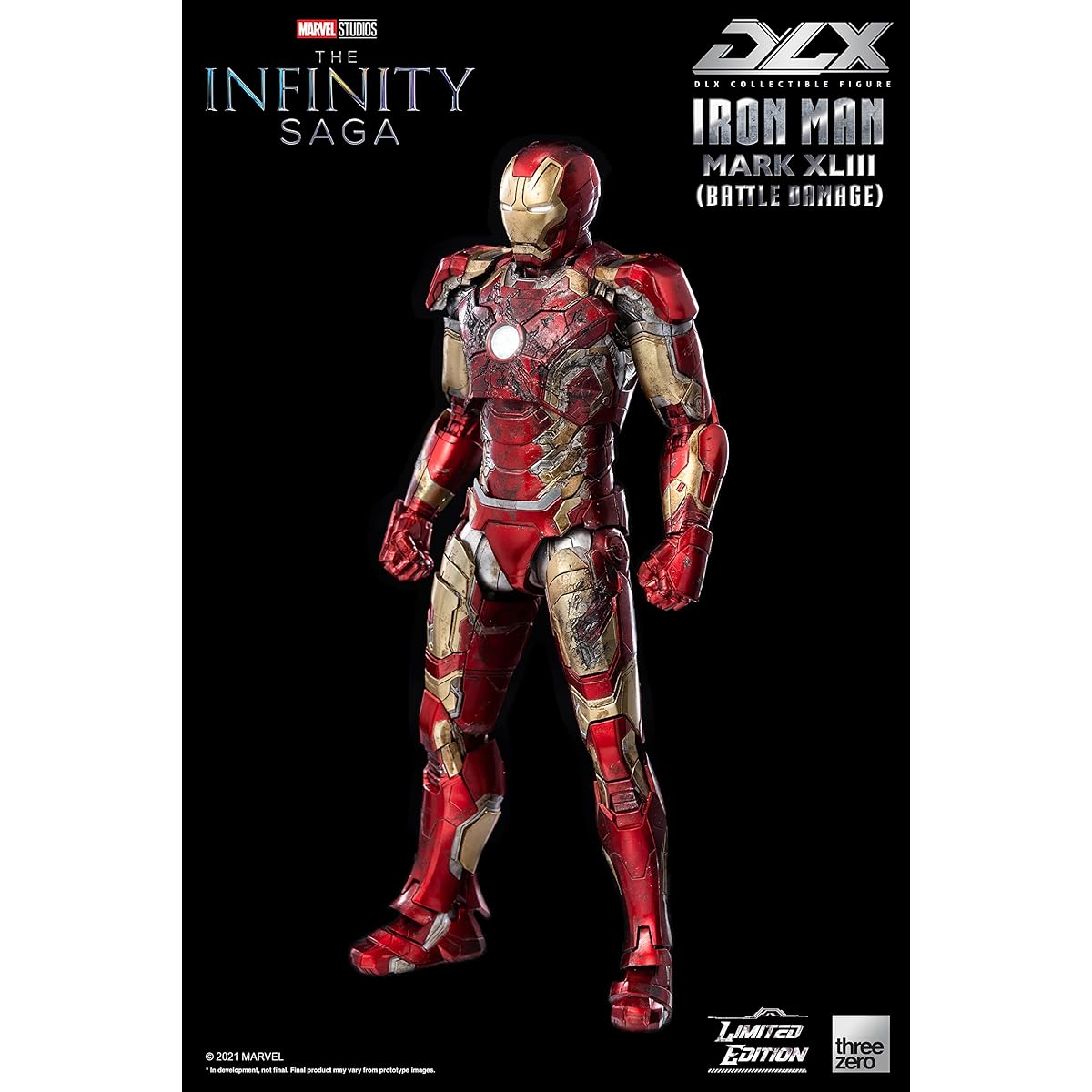 ThreeZero Avengers Infinity Saga Iron Man MK43 Dlx Battle Damage 1/12 Action Figure (Net)