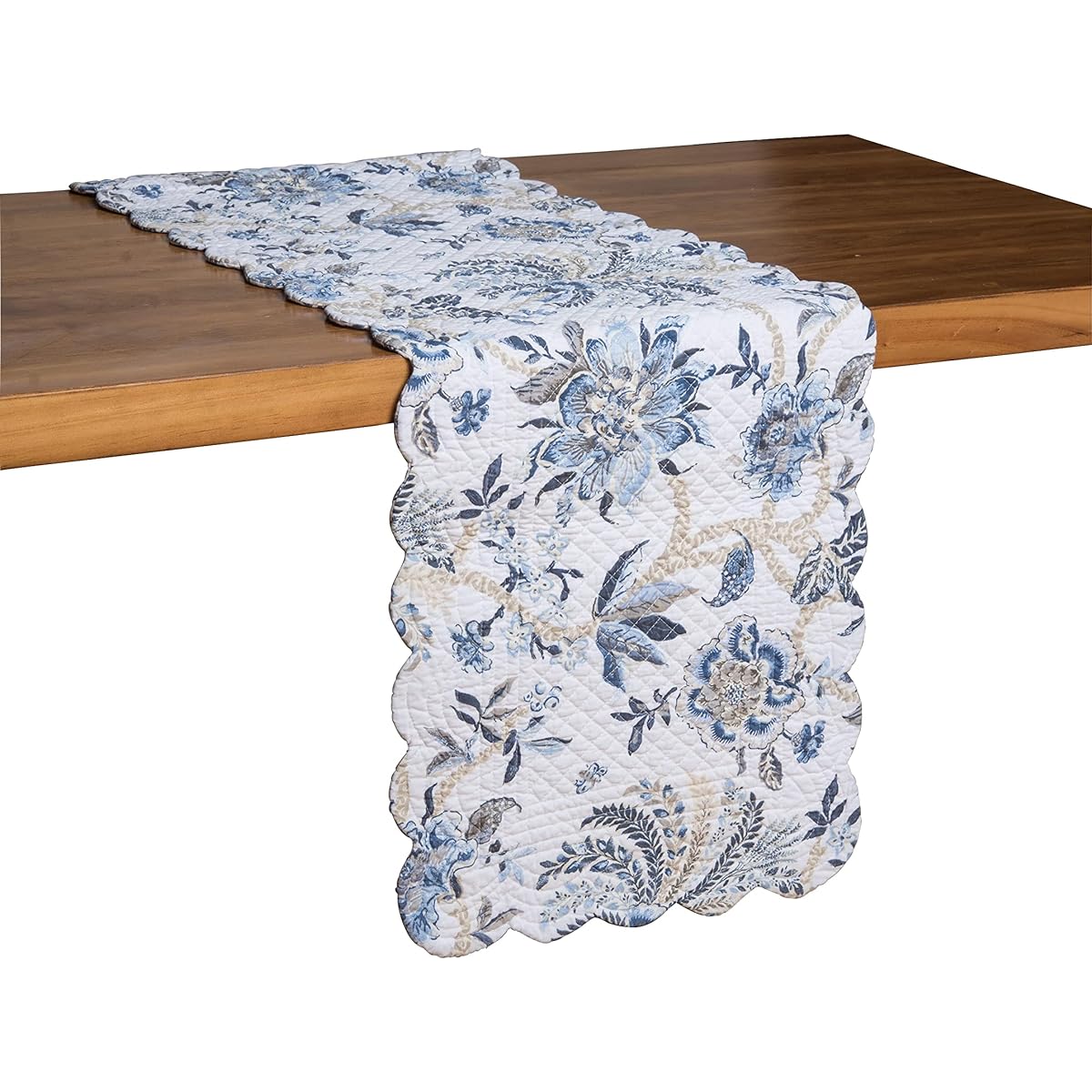 C&F Home Braganza Bluebell Table Runner, Blue