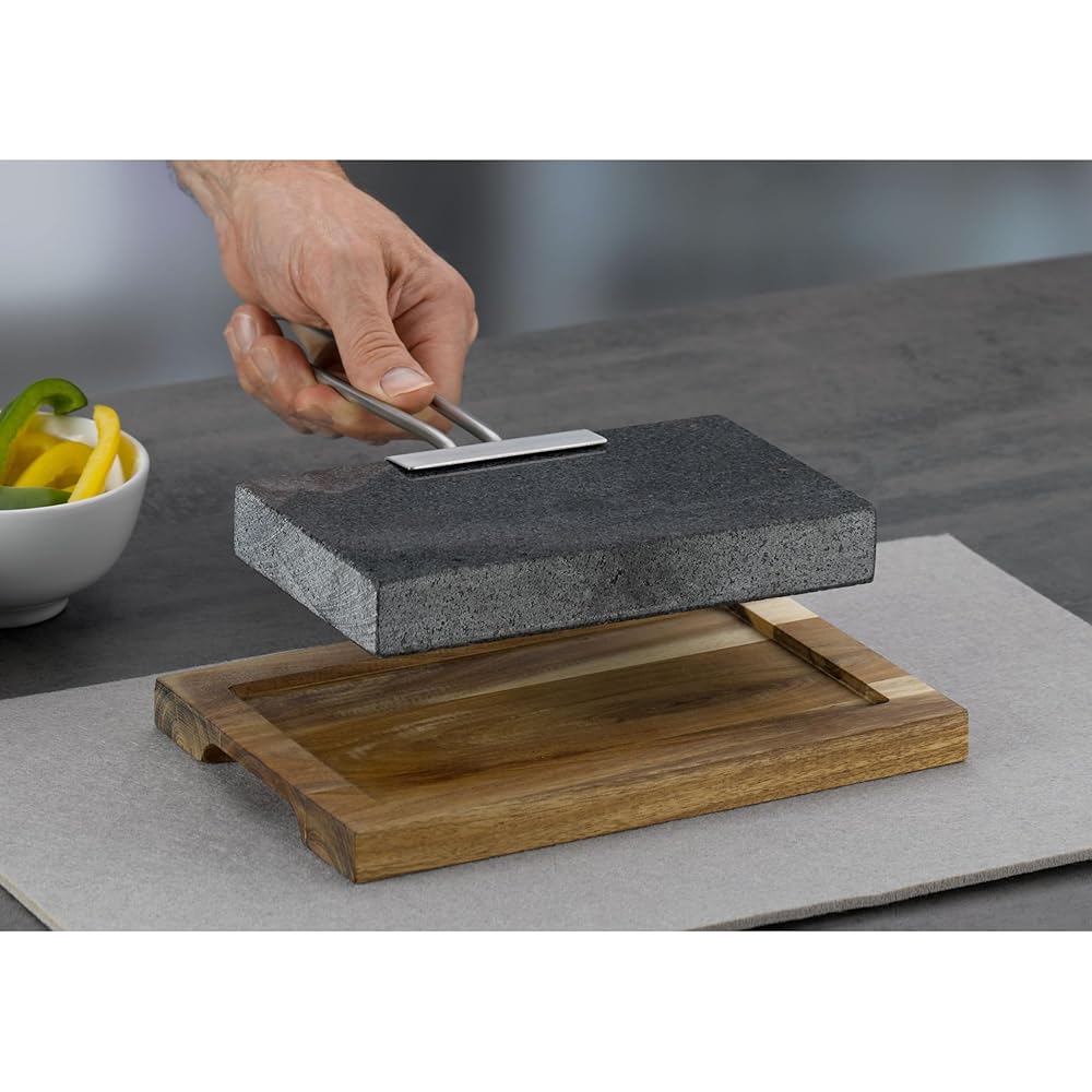 Kela BBQ Equipment Black Size: 24 x 16 x H4cm Stone Grill Plate Set Country 16647