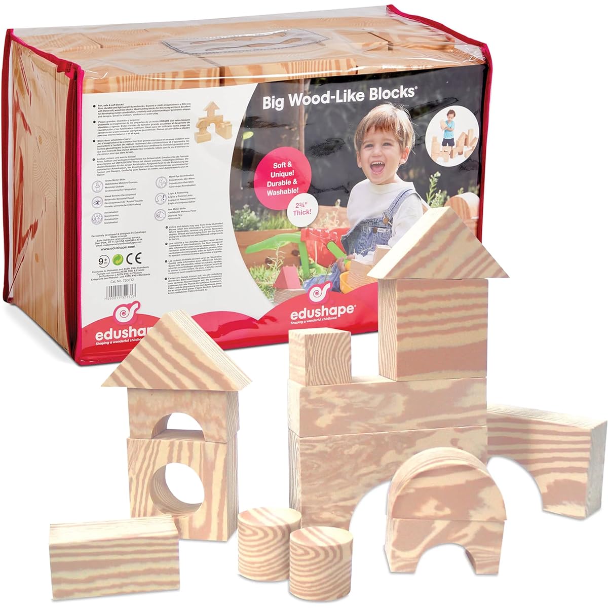 [Edushape] Edushape Big Woodlike Blocks 726032 [Parallel import goods]