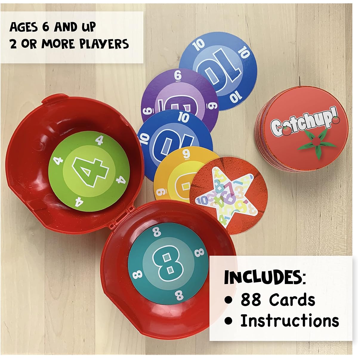 University Games, Catchup! A fast-paced travel card game for 2-6 players. Ages 6 and up.