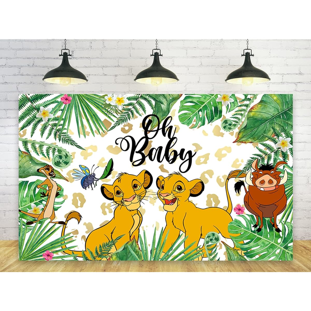 Baby The Lion King Backdrop Gender Reveal Party Decoration Baby Shower Party Cake Table Decoration Supplies Gender Reveal Theme Banner 5x3ft