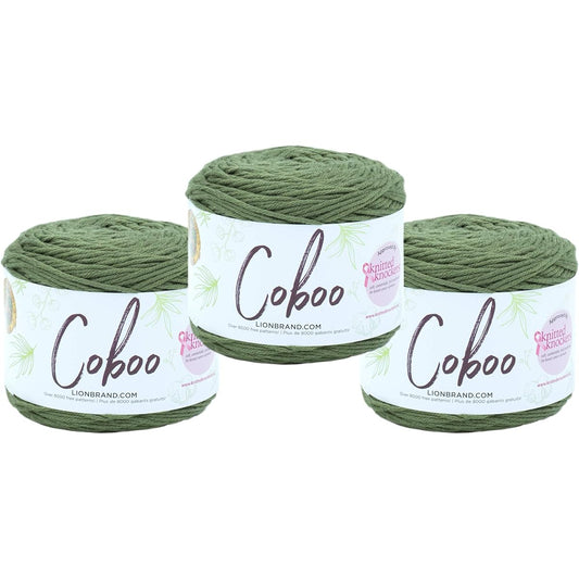 (3 Pack) Lion Brand Coboo Yarn, Olive