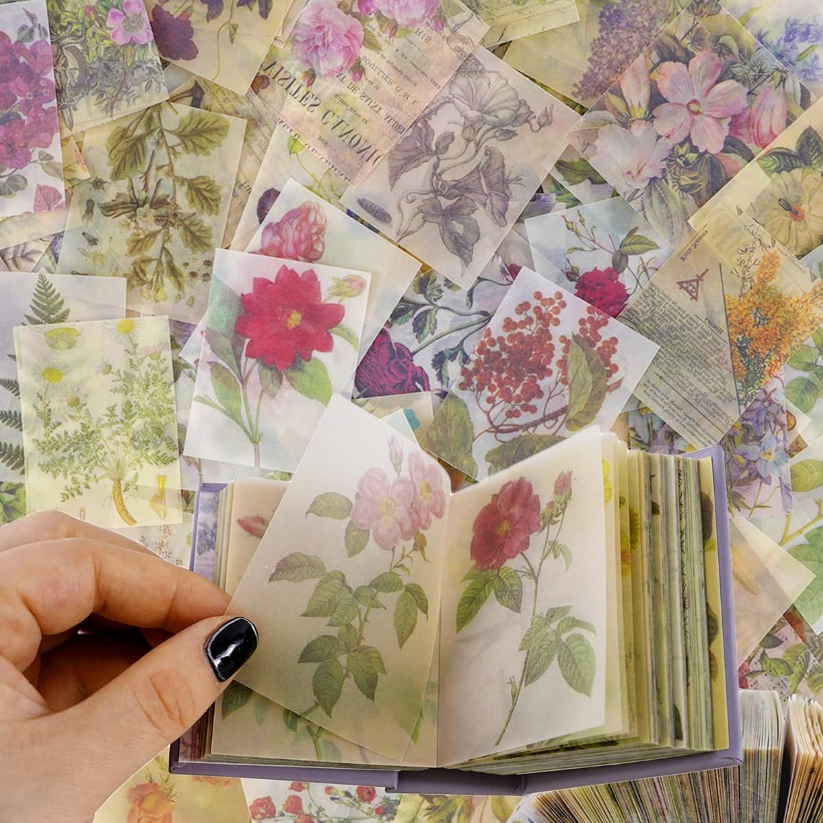 Vintage Scrapbook Scrapbook Paper for Art Journaling 400 Sheets Junk Journal Paper Set Scrapbook Paper Journal Making DIY Craft Art Diary Planner (Nature)