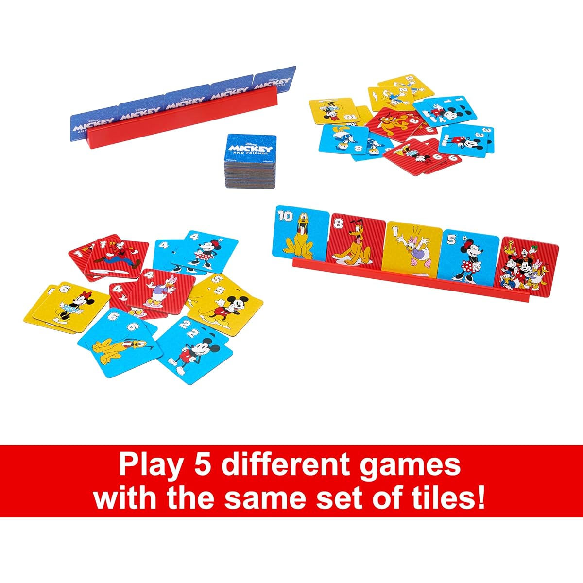 Mattel Disney Mickey & Friends 5-in-1 Game Family Night Game Night for Travel Camping