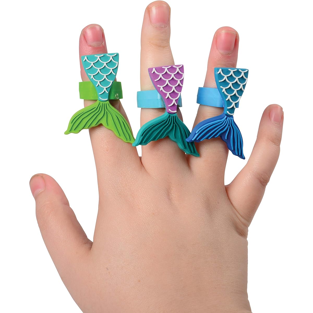 Mermaid Fishtail Rubber Ring Party Favor Toy - Set of 12