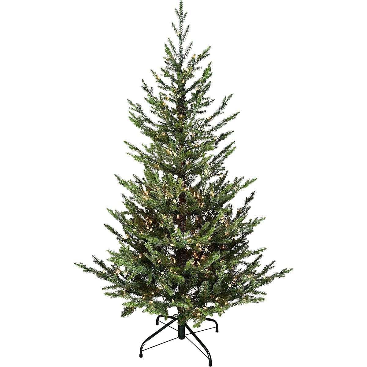 Puleo International Pre-lit natural fir artificial Christmas tree, green
