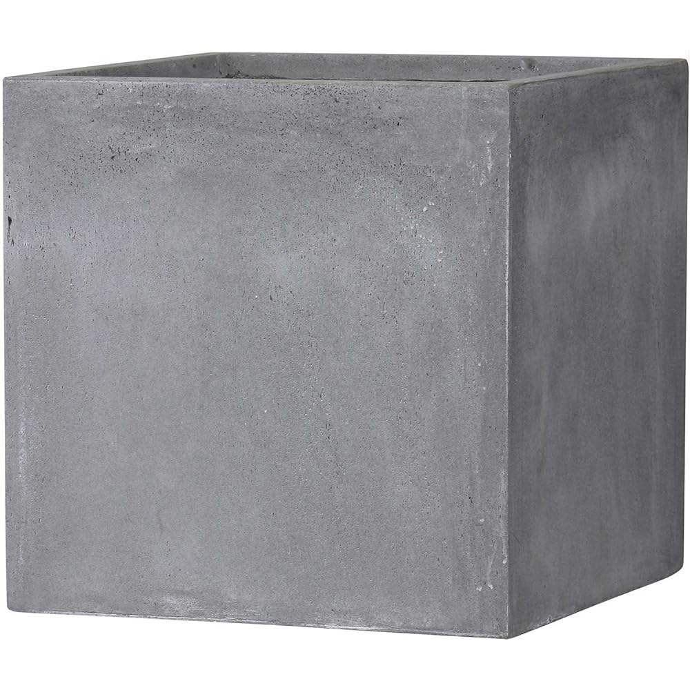 Green Pot Basque Cube 40cm Gray GA-0140GY