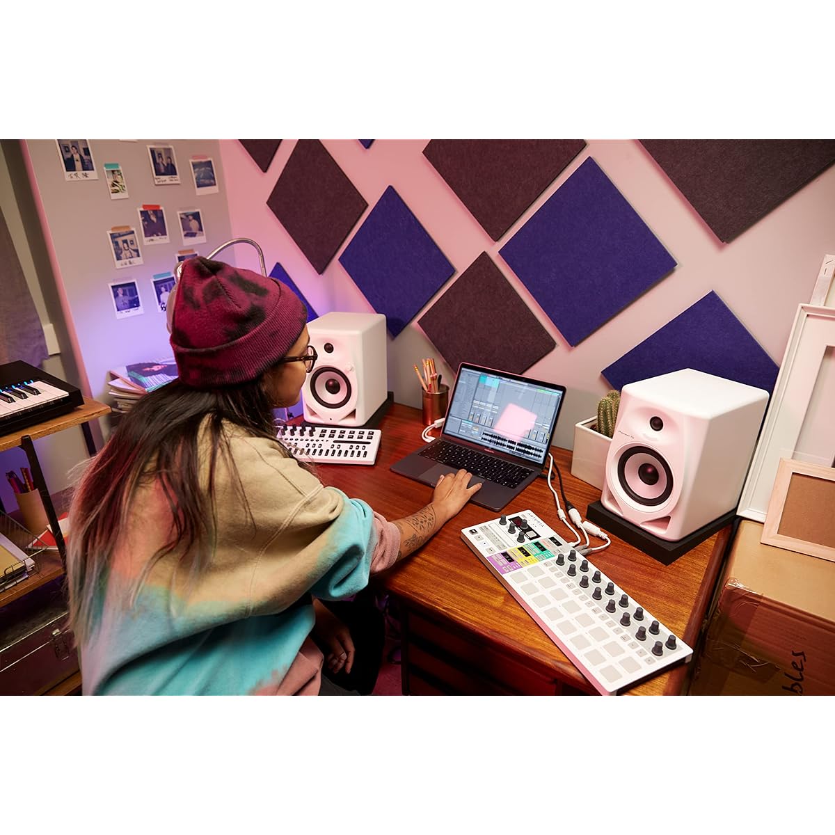 Pioneer DJ 5 inch 2way active monitor speaker DM-50D-W (White) White