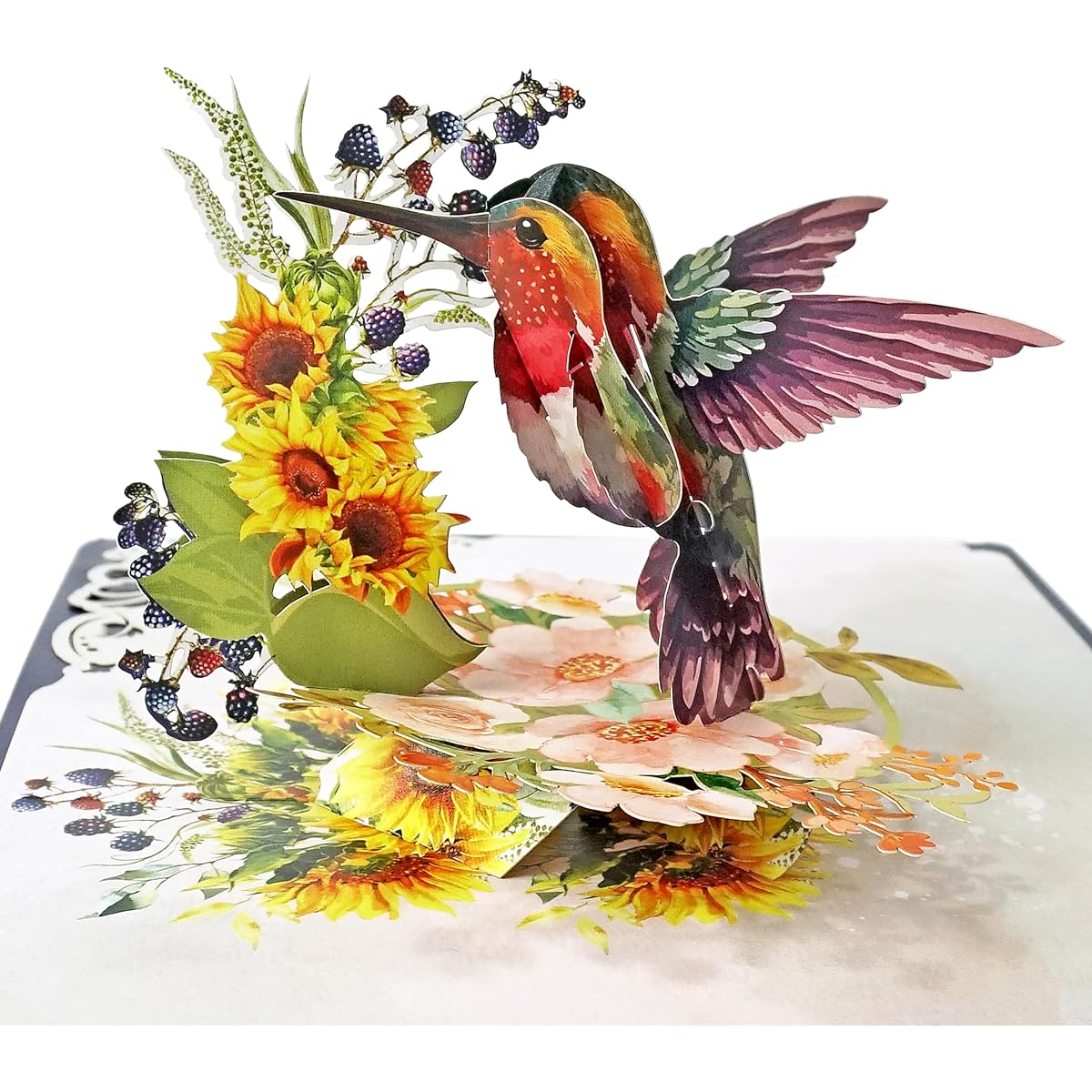 CUTPOPUP Hummingbird Birthday Card Pop-up Mother's Day 3D Pop-up Greeting Card (Hummingbird Sunflower) AN144US1520