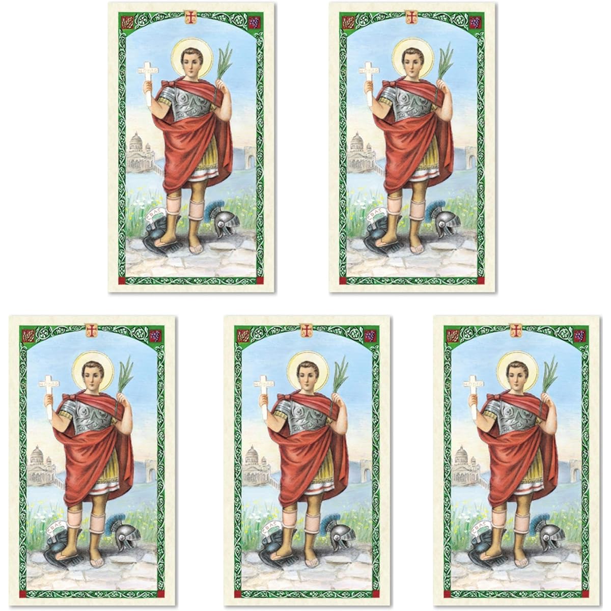 H HOLLY LINES St. Expedite Set of 5 Laminated Prayer Cards Holy Cards