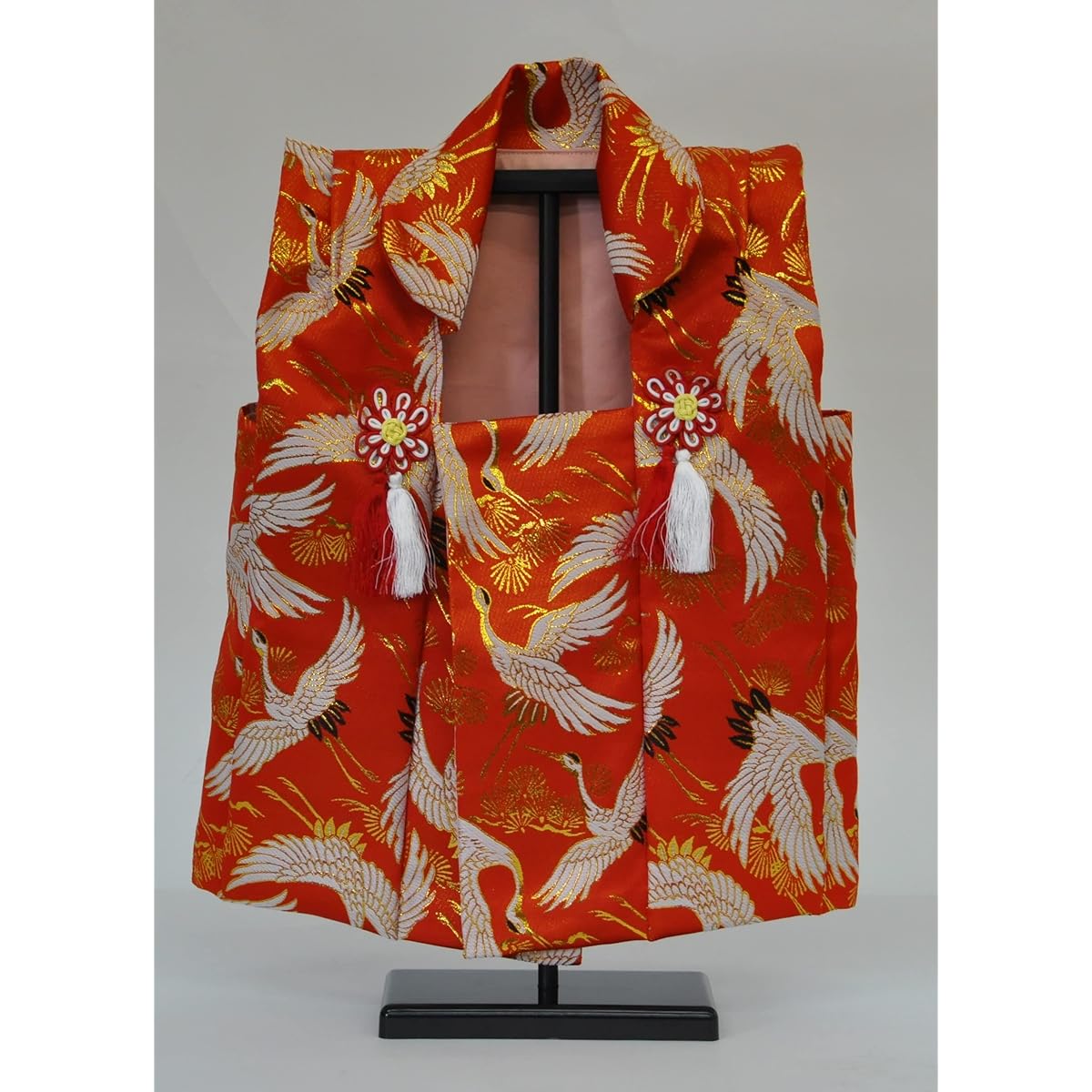 Hina doll hifu, crane pattern, hifu decoration, with decorative stand, a top-quality hifu decoration that looks great whether worn or displayed, made in Japan, E040