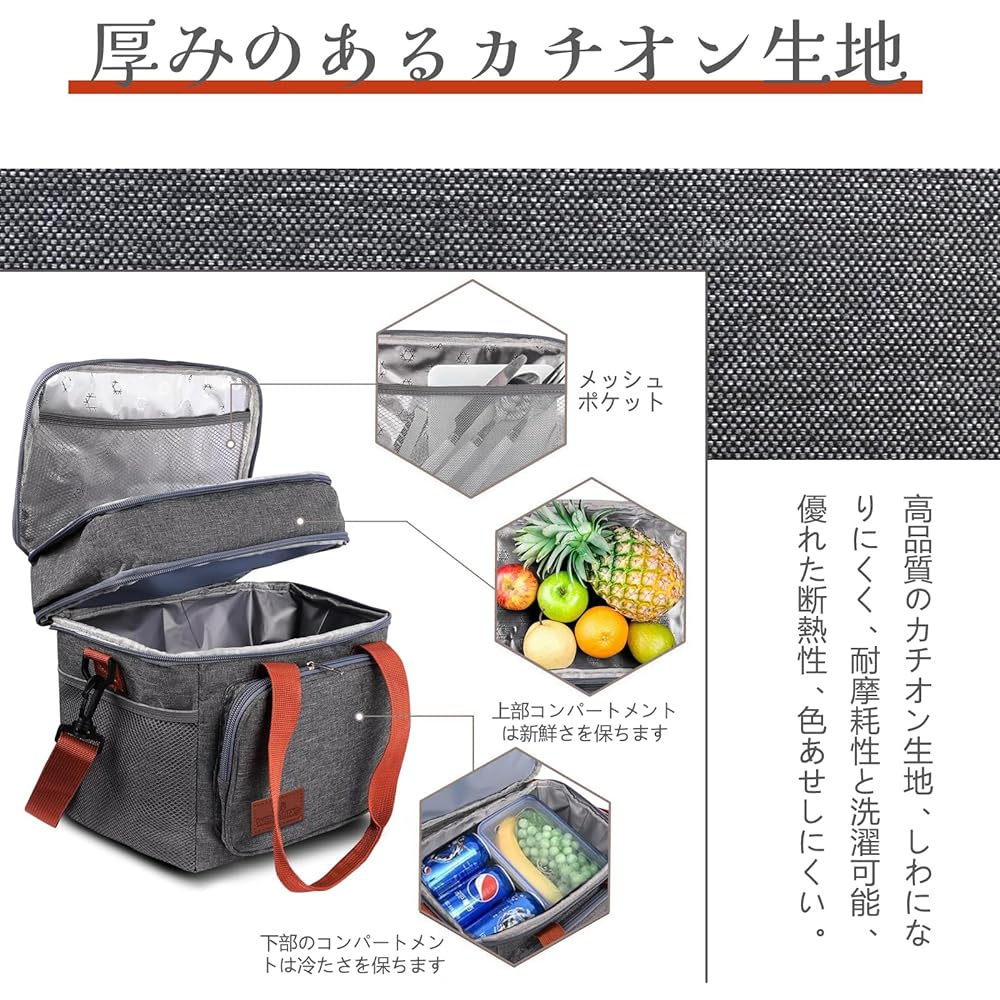 Cooler box, large capacity 17L, 3-layer insulation, thermal insulation, cold storage bag, can be folded and stored, can be carried as a handbag or shoulder bag, lunch box storage cooler bag, lightweight, waterproof, water resistant, great for picnics, sp
