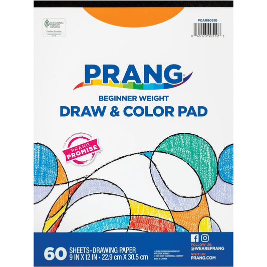 Art Street Draw & Color Pads, White, 9" x 12", 60 Sheets