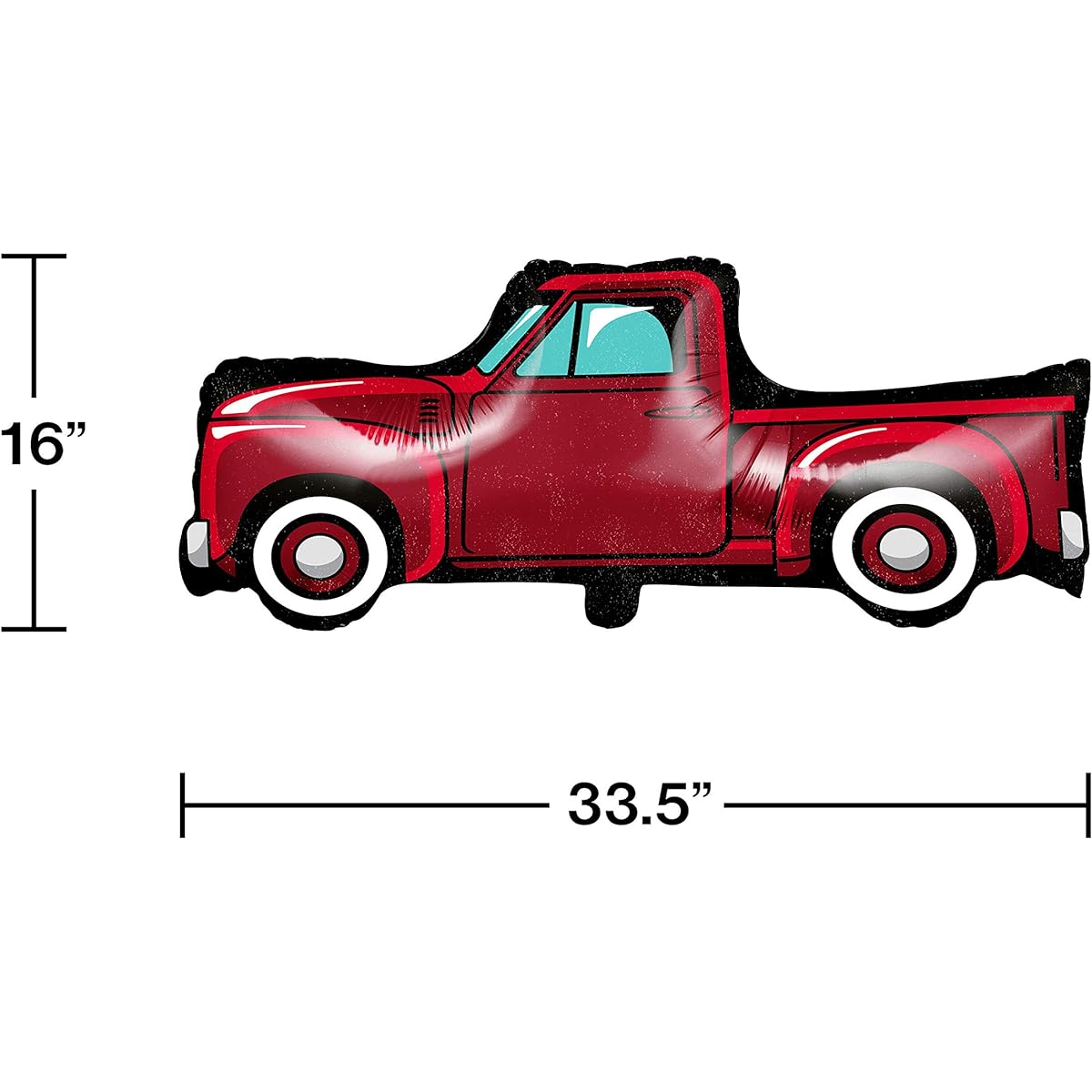 Creative Converting Vintage Red Truck Shaped Mylar Balloon 1 Carat 33.5" x 16"