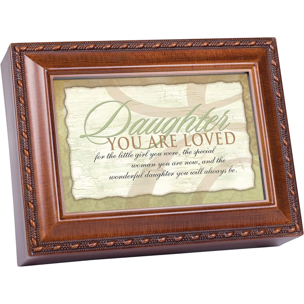 Cottage Garden Wonderful Daughter Wood Grain Music Box Play Light Up My Life