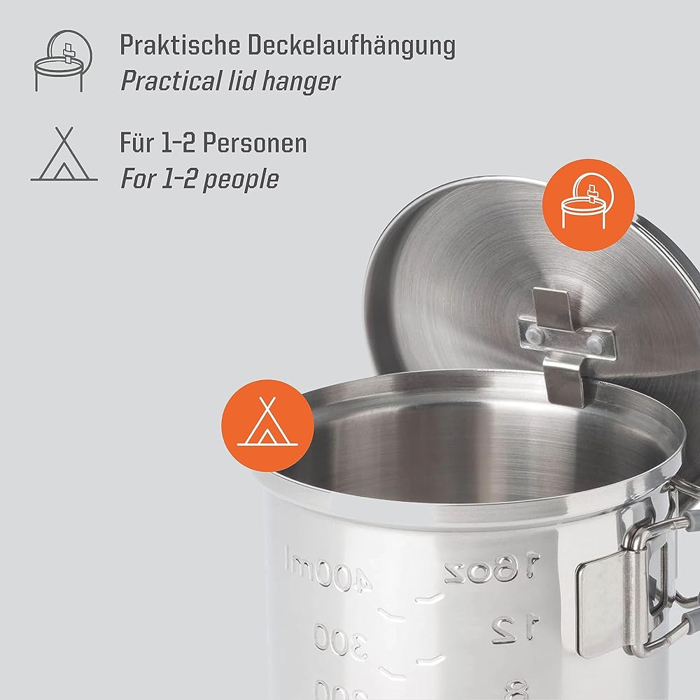 Esbit Outdoor Stainless Steel Cook Set 585ml ESCS585ST0