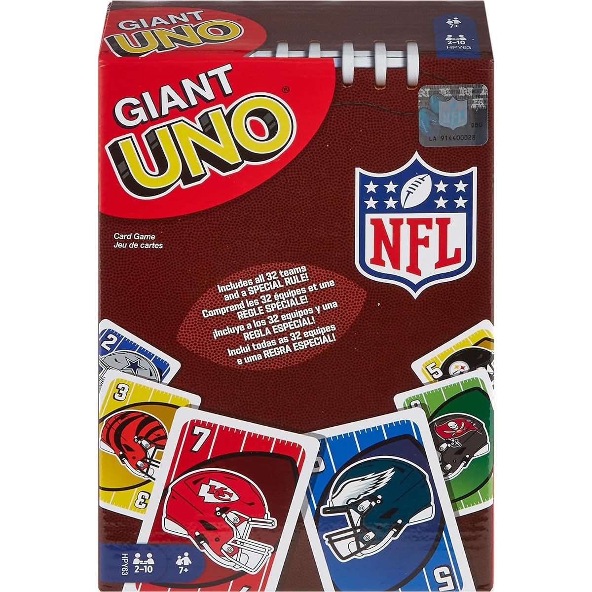 Giant UNO NFL Card Game | Family Adult Party Game Night | 2-6 Players