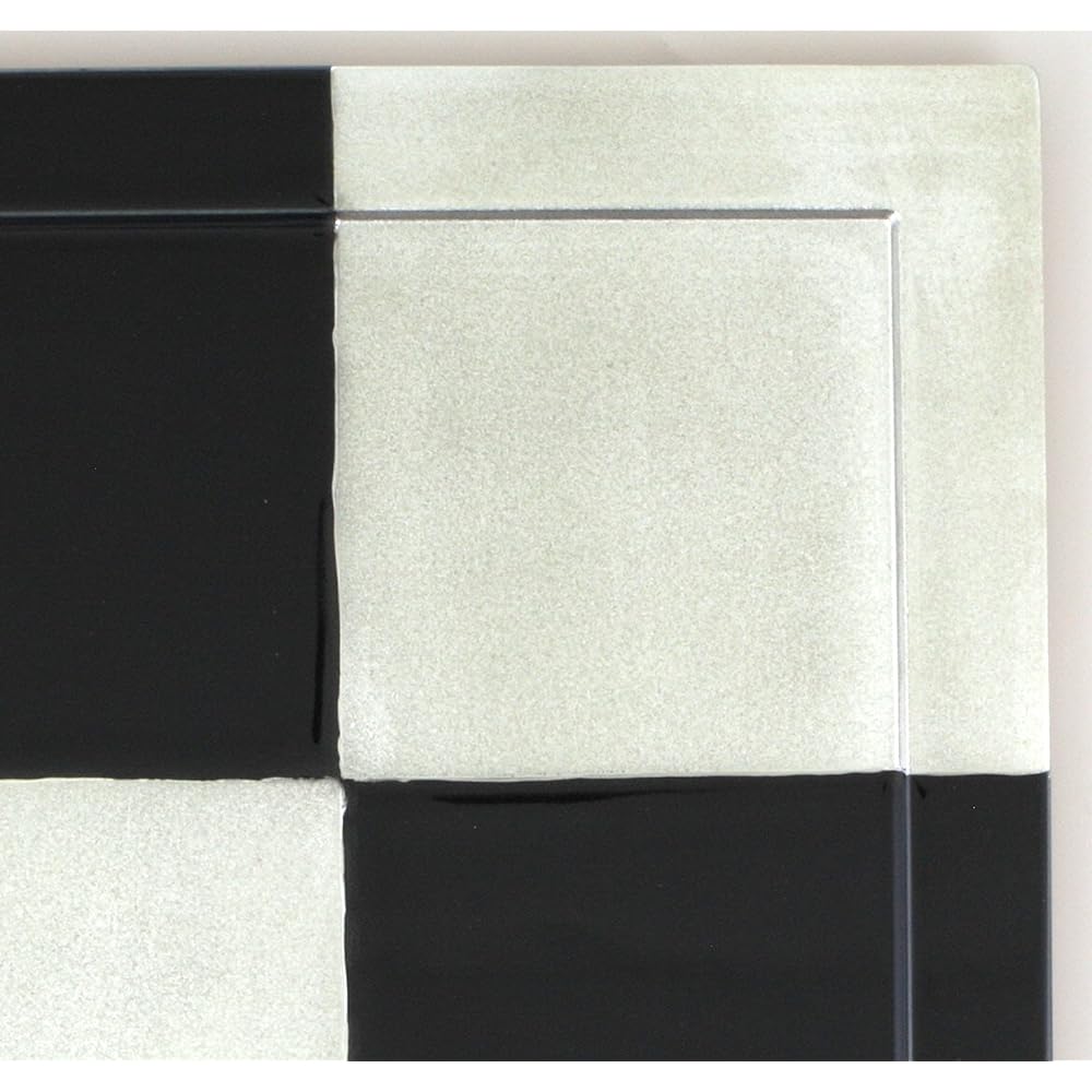 Arita Ware Kinemon Kiln Square Dinner Plate Black Platinum Checkered 97369