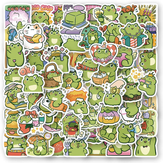 60pcs Cute Frog Stickers for Kids Cute Frog Things Frog Party Favors Frog Birthday Decorations Frog Gifts Frog Stuffed Animals Frog Plush Toys Frog Wallets Frog Keychains Frog Plush Toys
