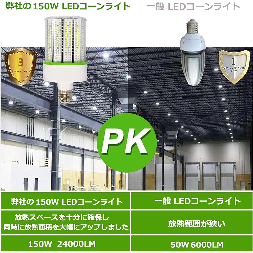 ZYJ LED Corn Light 150W E39 Base High Brightness 24000ml Equivalent to 1500W Mercury Lamp LED Corn Bulb Mercury Lamp Corn Shaped Storeroom Garage High Ceiling Light High Ceiling Light Facility Lighting Warehouse Lighting Factory Lighting Street Light [PS