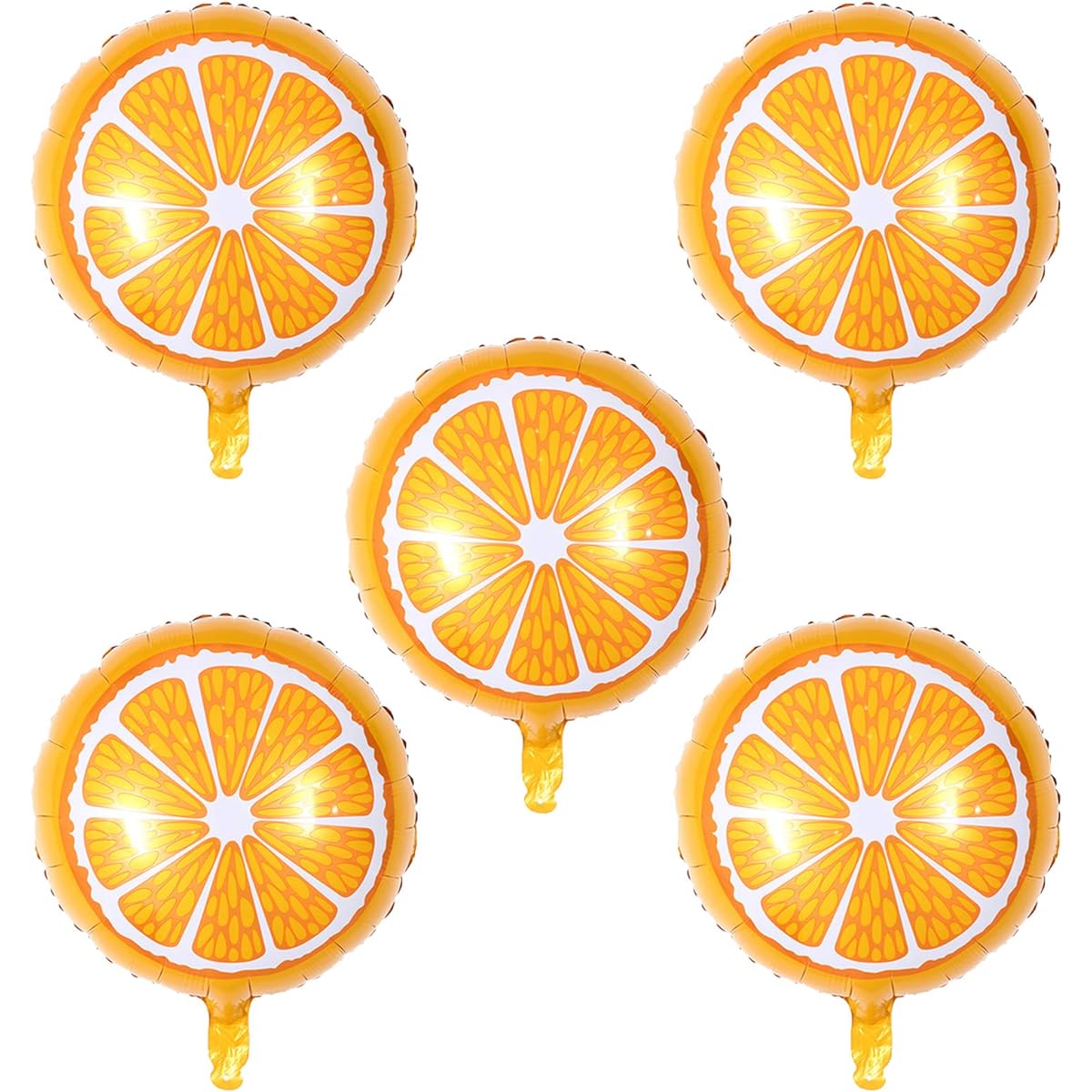 Orange Fruit Balloons Citrus Foil Balloons 5 Pieces Birthday Baby Shower Wedding Summer Citrus Theme Bachelorette Party Graduation Party Decoration Supplies