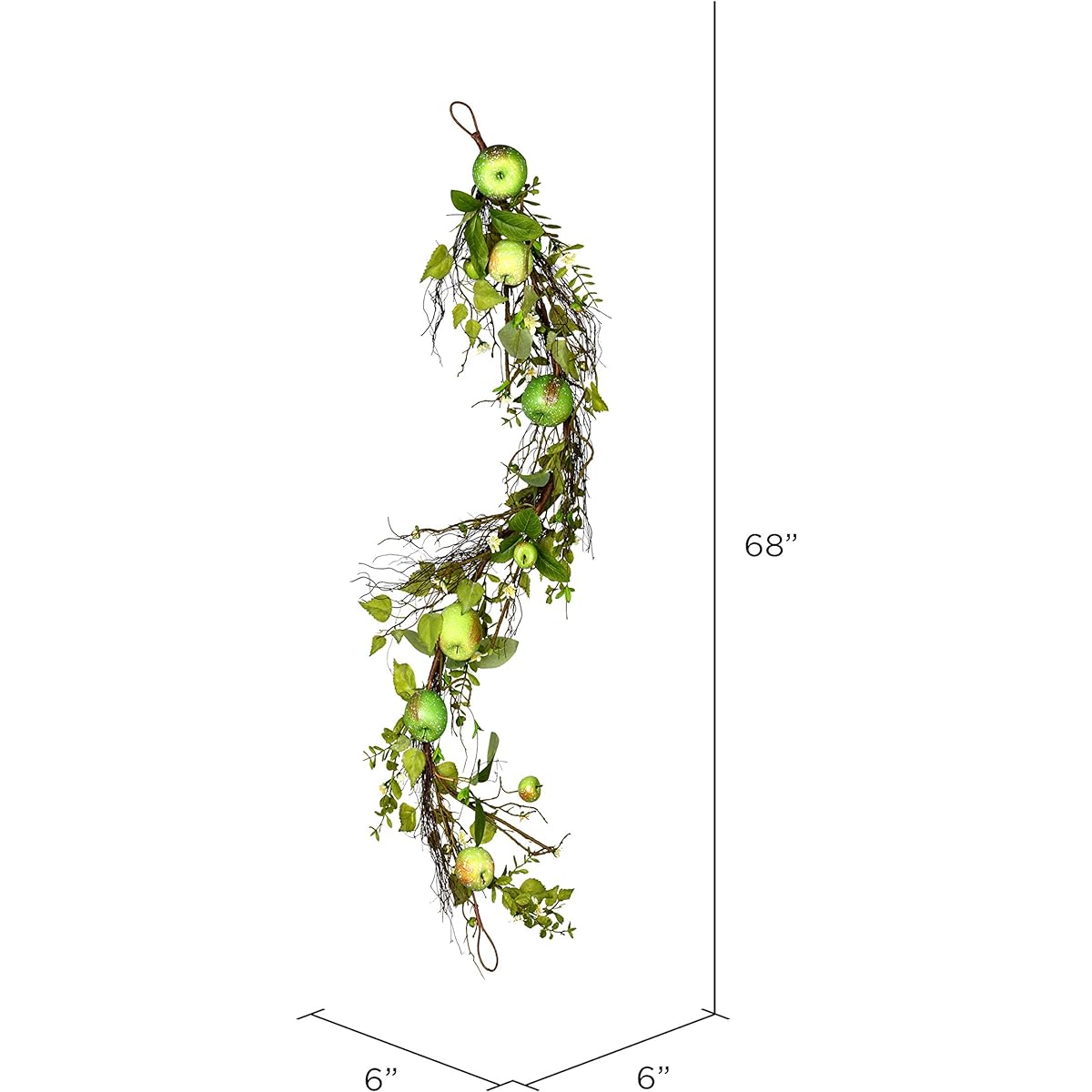 Vickerman 68" Artificial Green Apple Mixed Twig Garland