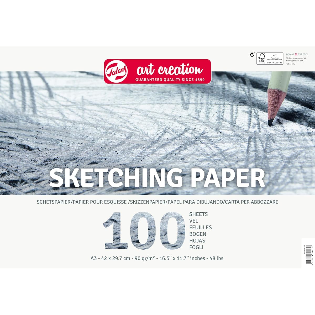 Talens Art Creation Sketch Paper A3 90G 100 Pages (9318001M)