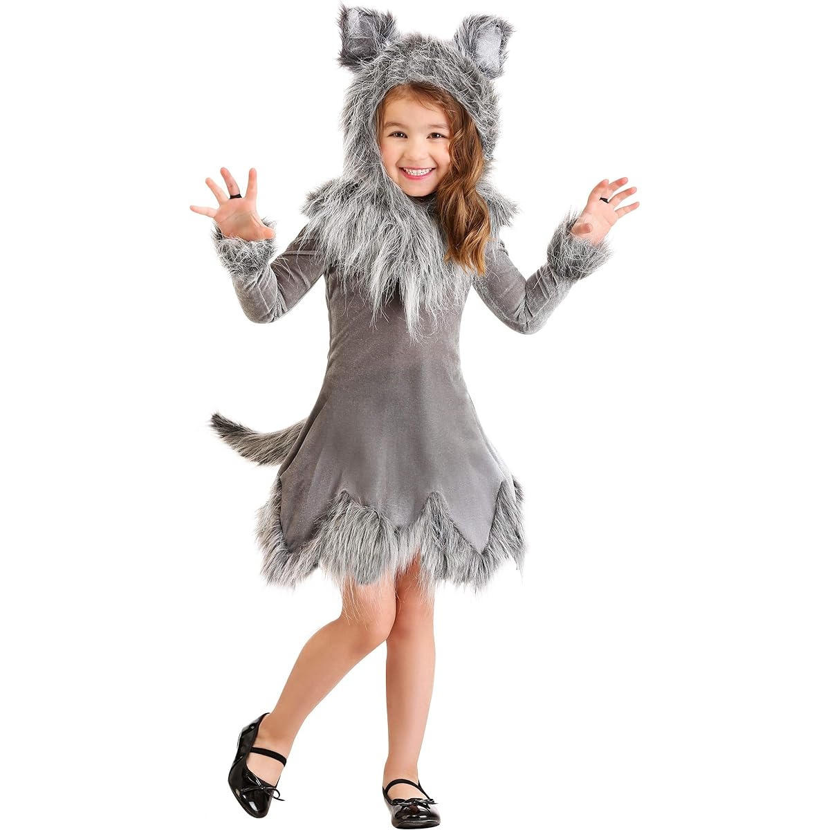Toddler Girls Wolf Costume Gray Wolf Dress Toddler