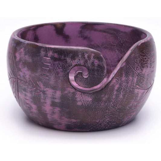 Premium Yarn Bowl | Size (7 x 4.5) inches | Wooden Yarn Storage Bowl | Crochet Accessories and Supplies Organizer | Multicolor - inanosa (Pink)