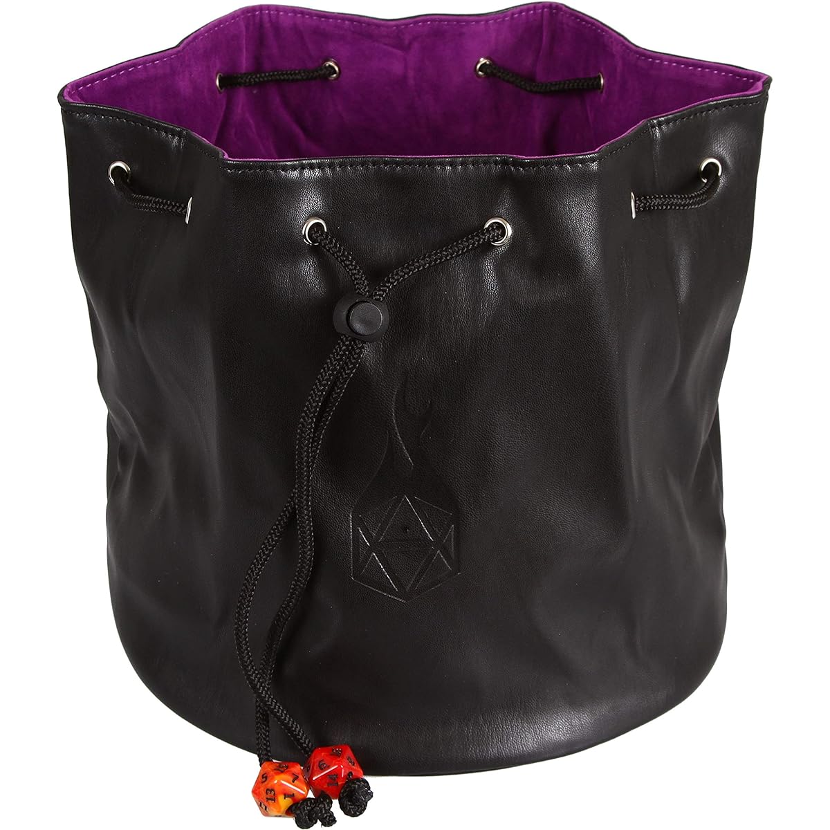Forged Dice Co. Pouch of The Endless Hoard Dice Bag - Holds Over 1,000 Polyhedral Dice - Dice Storage Bag with 7 Pockets - Perfect for Bulk Dice - Black/Purple