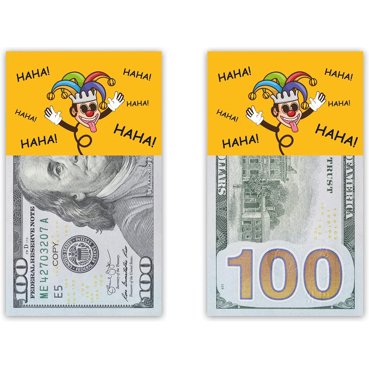 STOYKİS Prank Funny $100 Gag Realistic 100 Dollar Bill Jokes Office Pranks for Men Women Kids Great Practical Jokes for April Fools 50 Pieces