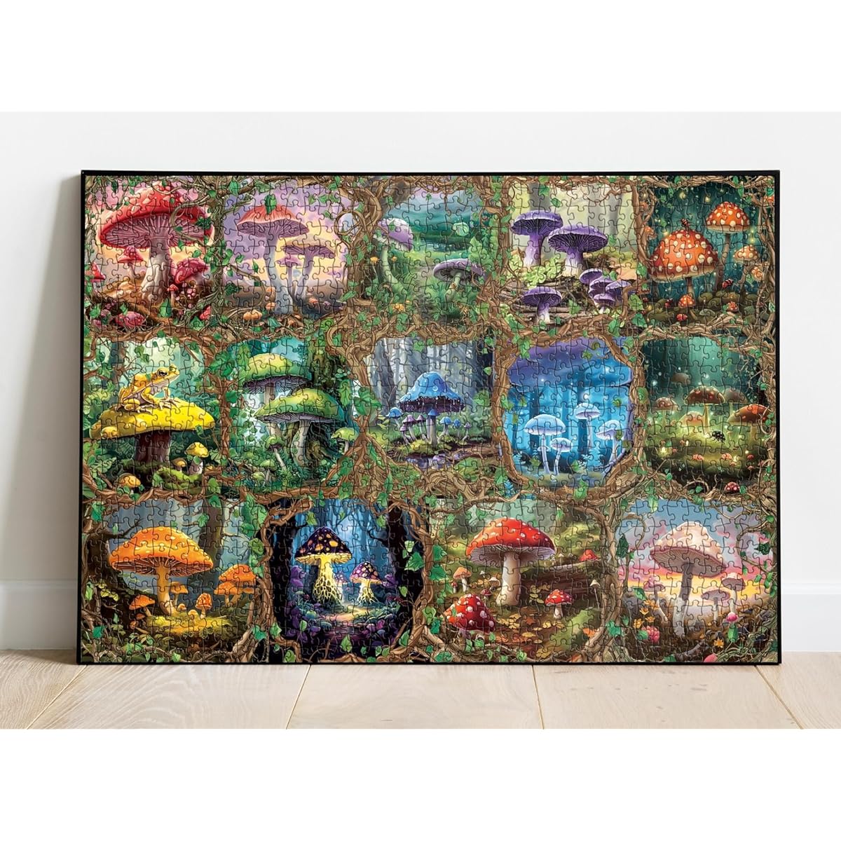 BBOLDIN Colorful Mushroom Puzzle for Adults 1000 Pieces Mushroom Art Puzzle for Adults Painting Fungi Jigsaw Puzzle 1000 Pieces for Adults