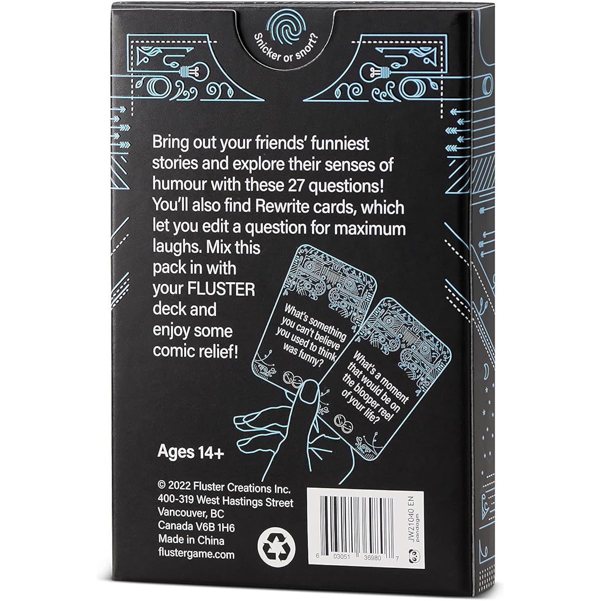FLUSTER Laugh Pack: An expansion pack of questions about funny accidents, reasons to laugh, and more