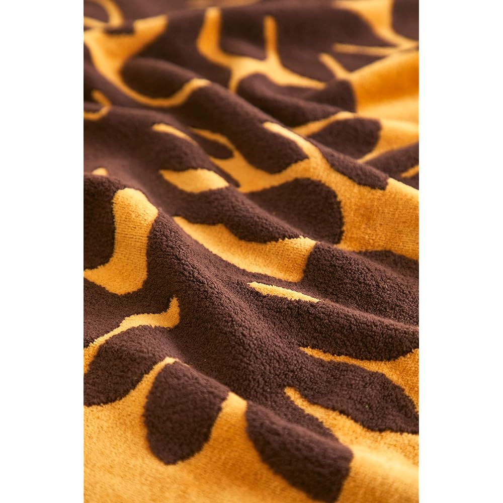 [Cathy Mom Island Style] Towel Blanket Single Hawaiian Quilt Pattern Mahalo Series Uru Women's 86108512F Brown Approx. Width 140cm x Height 190cm